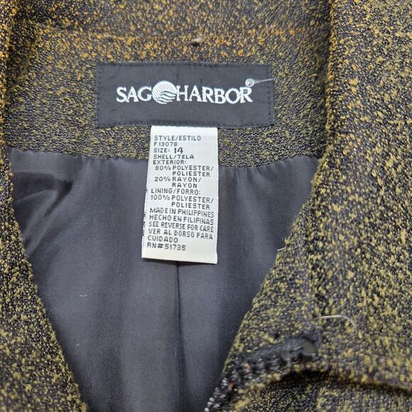 Sag Harbor Women's Blazer14 Gray Misses Size Large L Coat Jacket Zipper - Picture 4 of 6